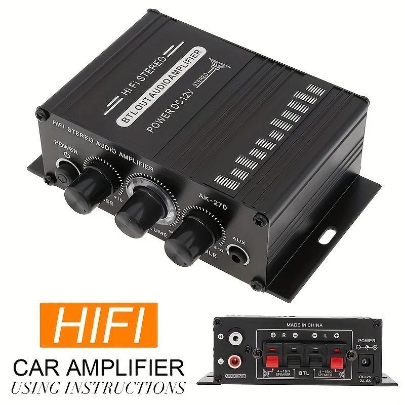 Home Cinema Idea - AK-270 400W Mini Power Amplifier 12V/24V