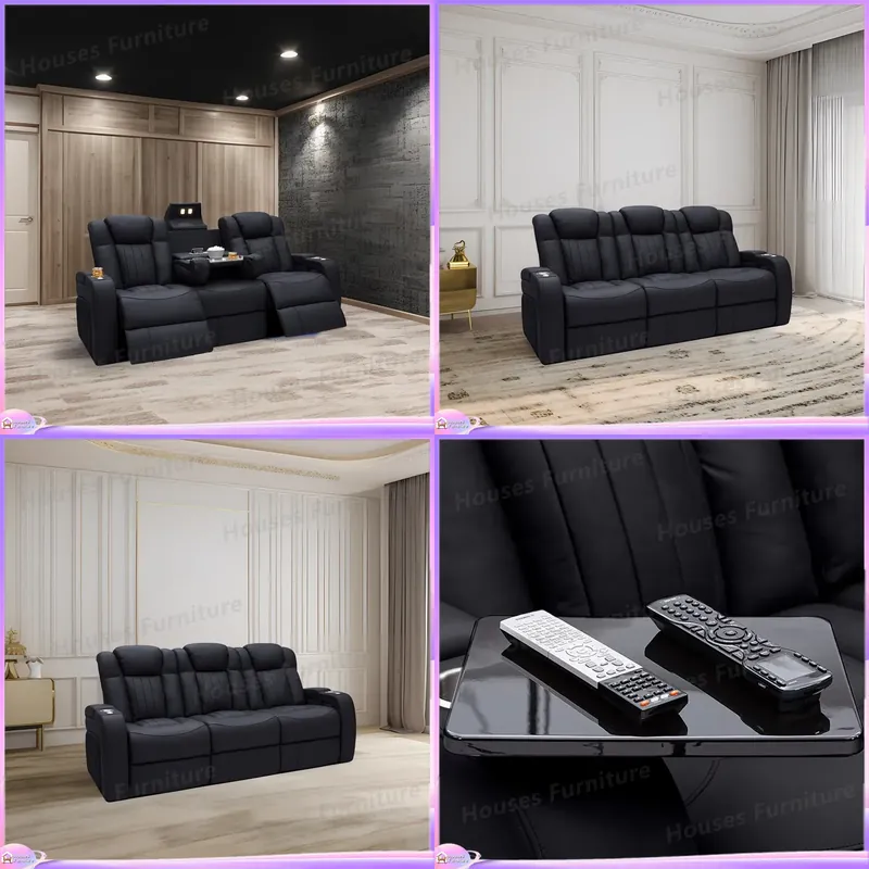 Home Cinema Recliner Chairs - Leather Recliner Sofa Home Theater Cinema