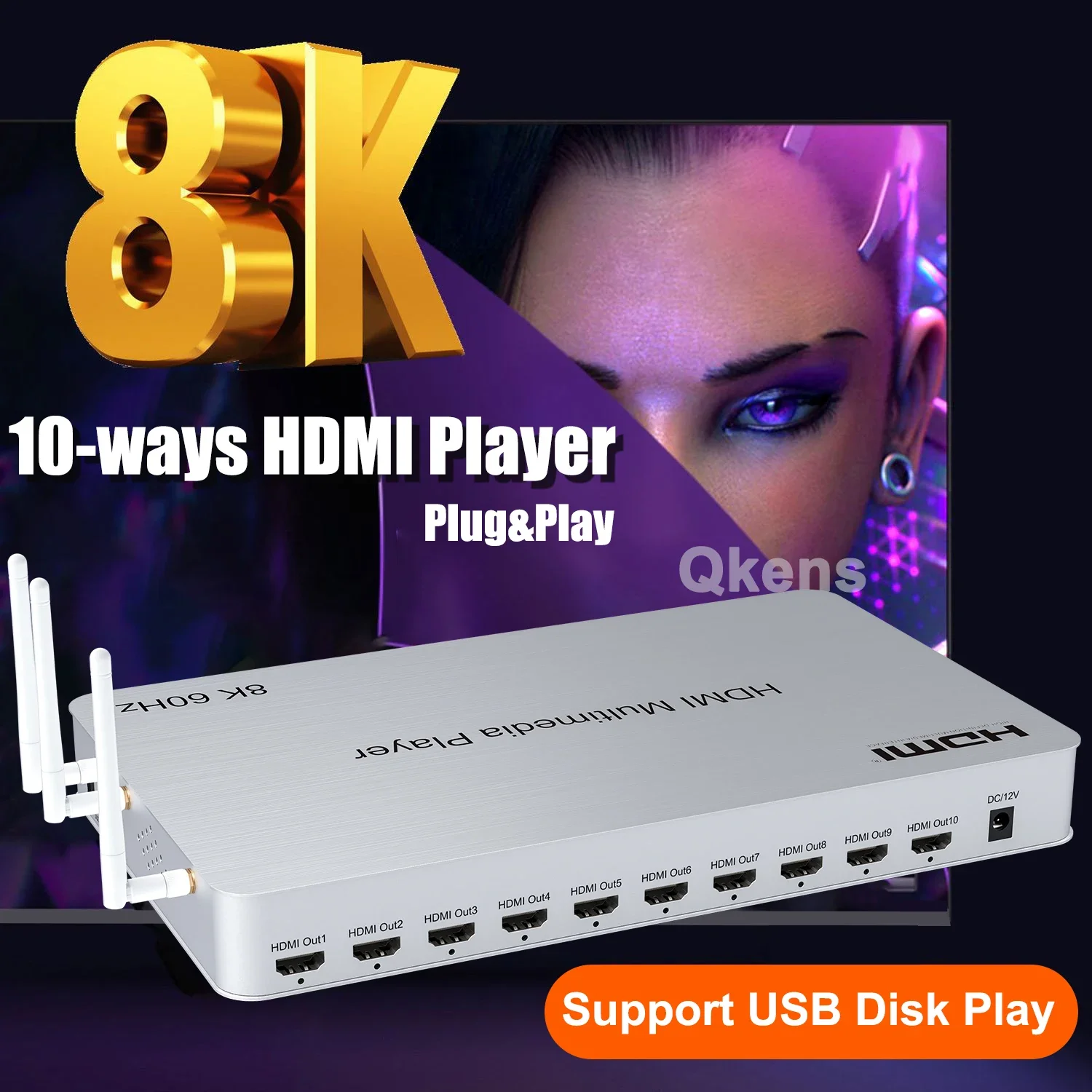 H.265 8K 60Hz 10 Port HDMI Med - 4K Media Player review and price