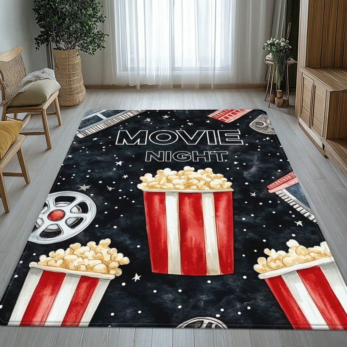 Movie Night Door Mat - Popcorn - Home Cinema Room Size review and price