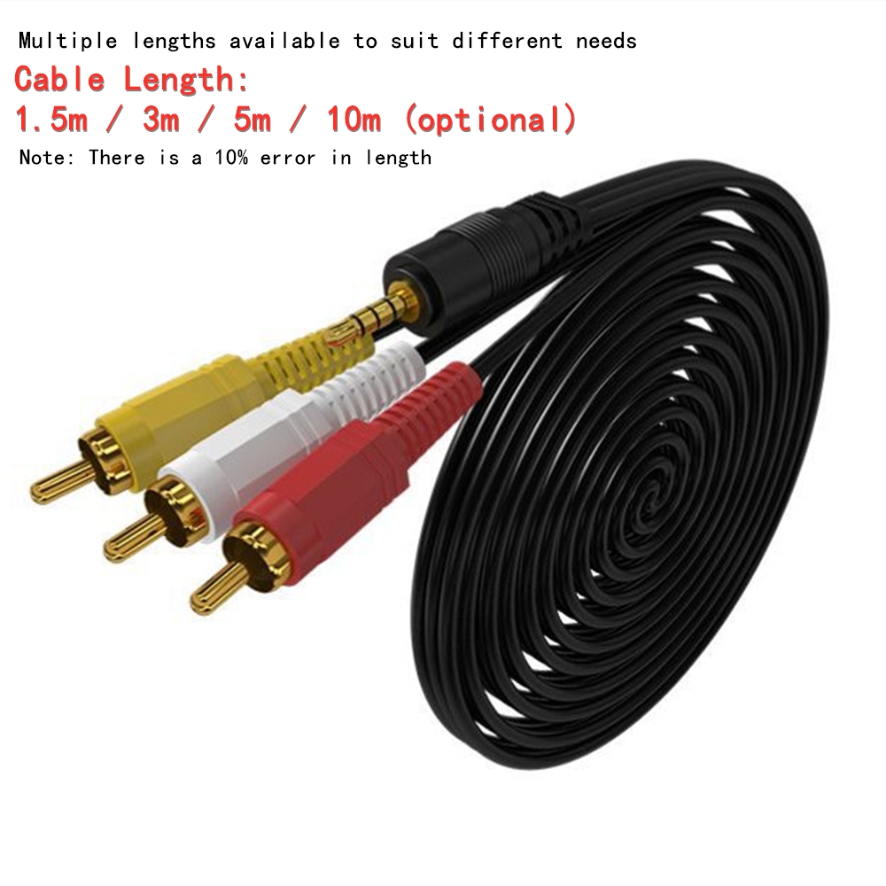 3.5mm to 3 RCA Audio Video Cab - Home Cinema Idea review and price