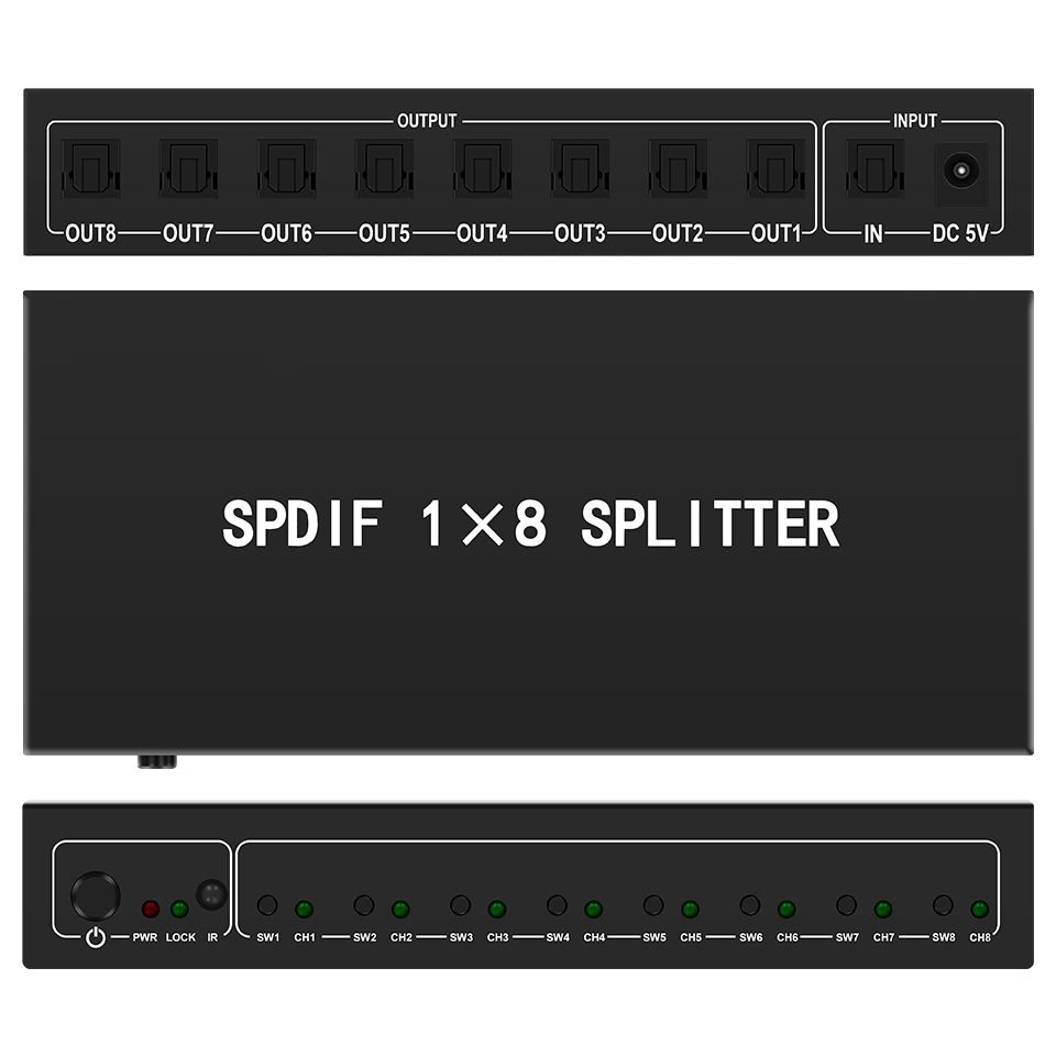 Optical Audio Splitter,1 in 8  - Home Cinema Idea review and price