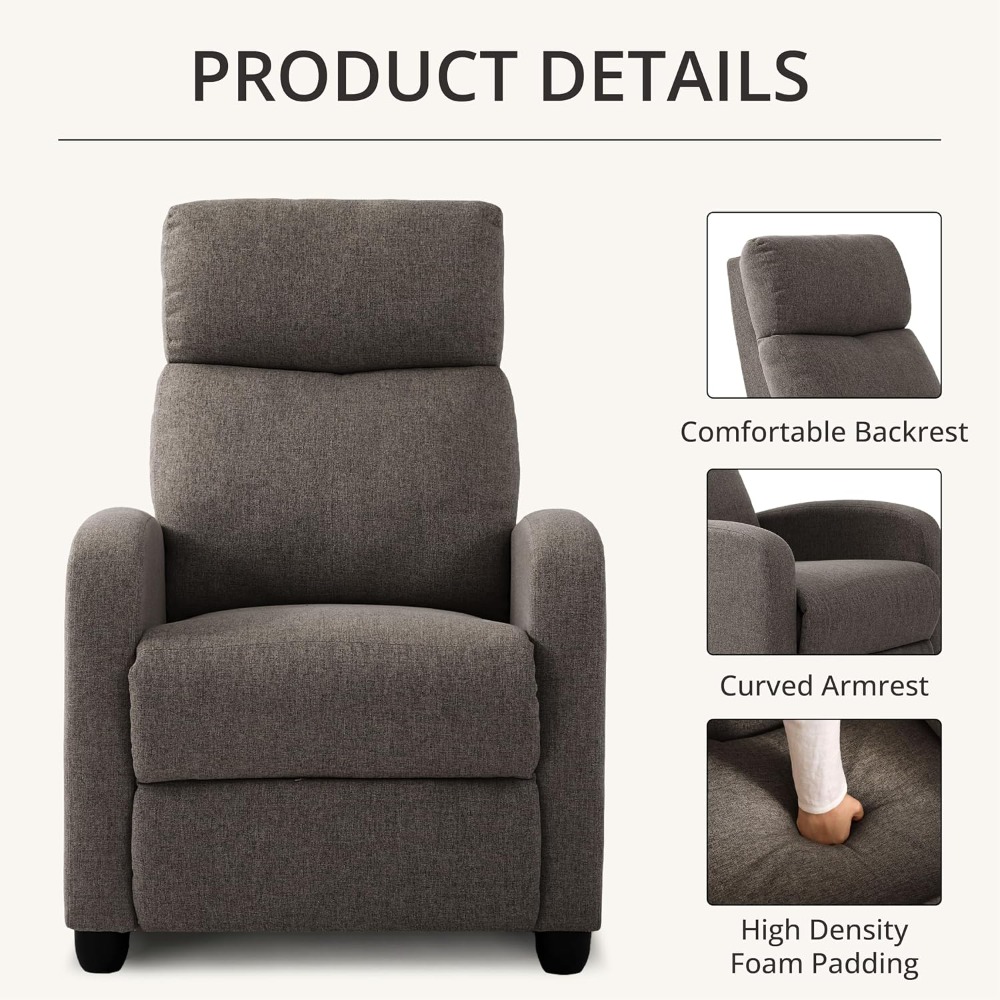 Modern Manual Push Back Reclin - Home Cinema Recliner Chairs review and price