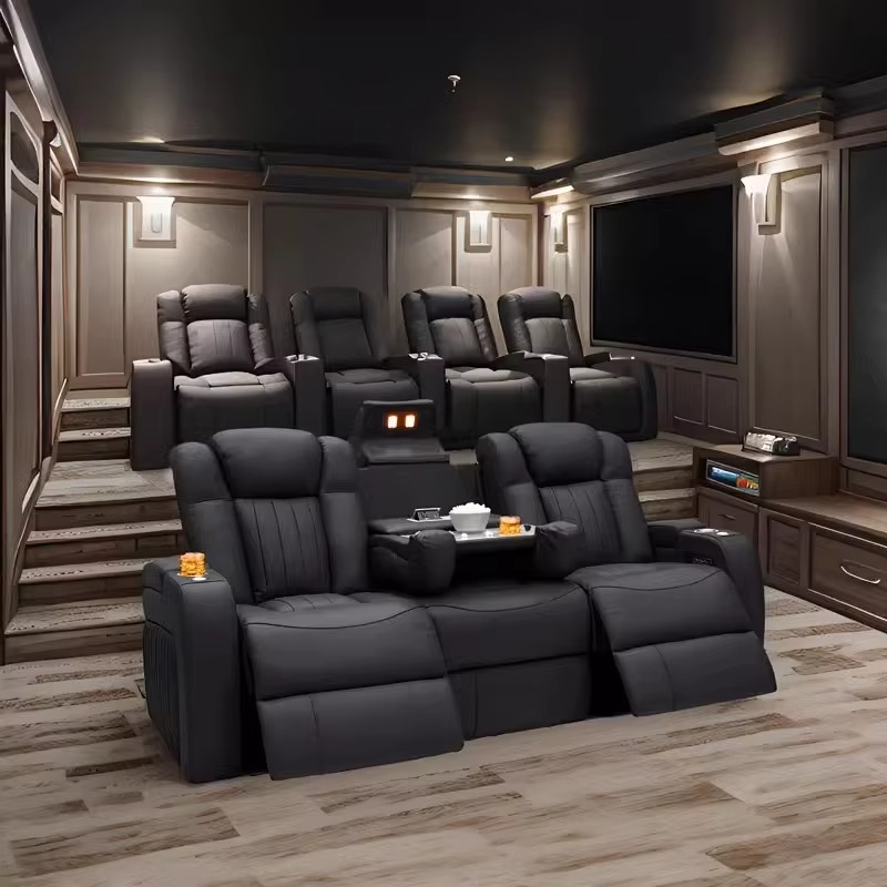 Leather Recliner Sofa Sets Pow - Home Cinema Recliner Chairs review and price