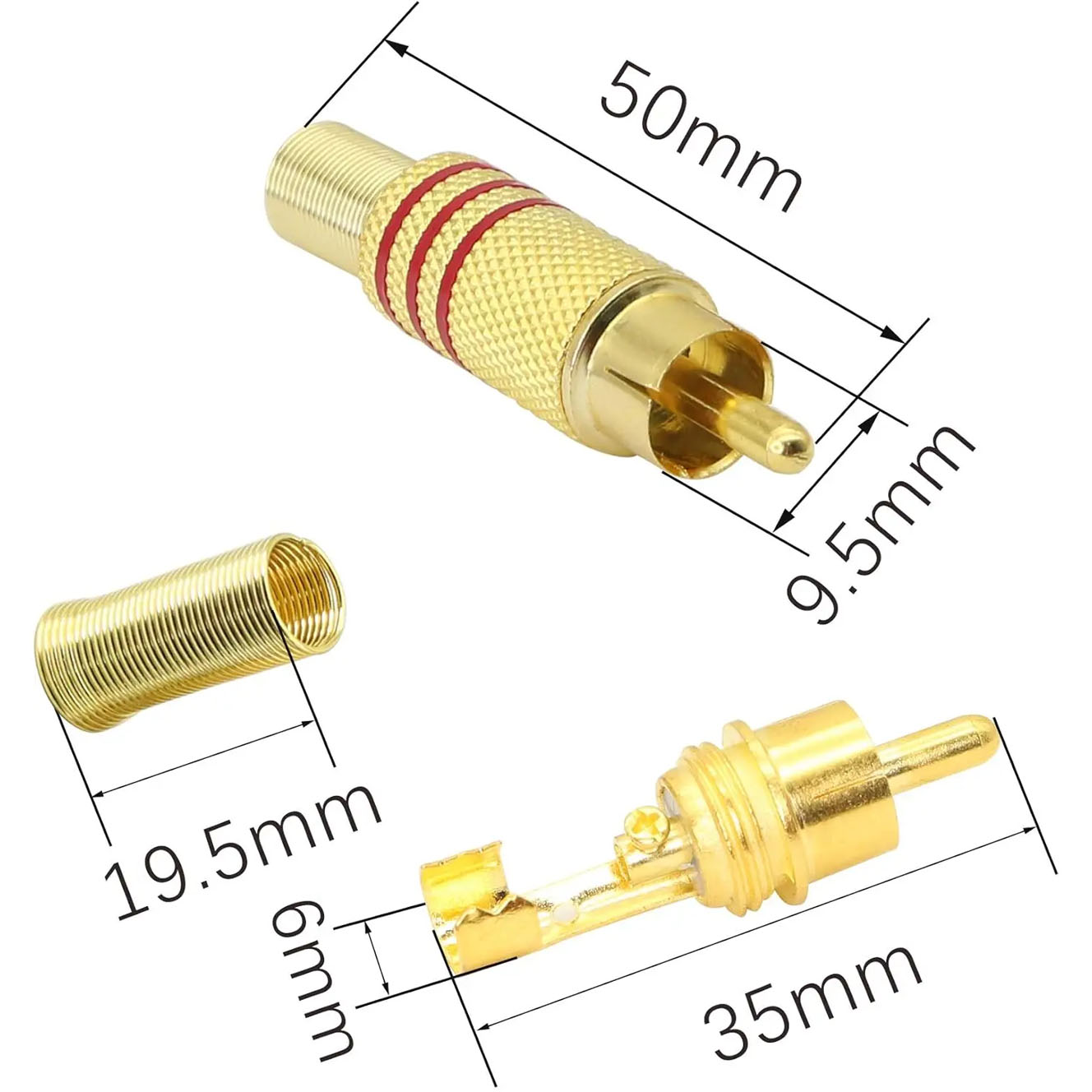 4PCS RCA Plug Gold Plated Sold - Home Cinema Idea review and price